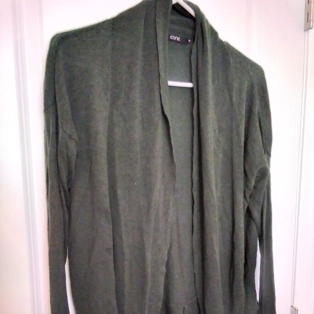 Women's Green ICONIC shawl sweater Size 10